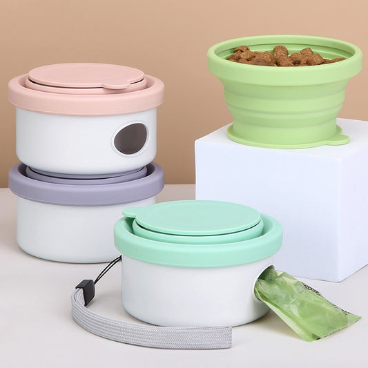 002 folding silicone pet bowl
