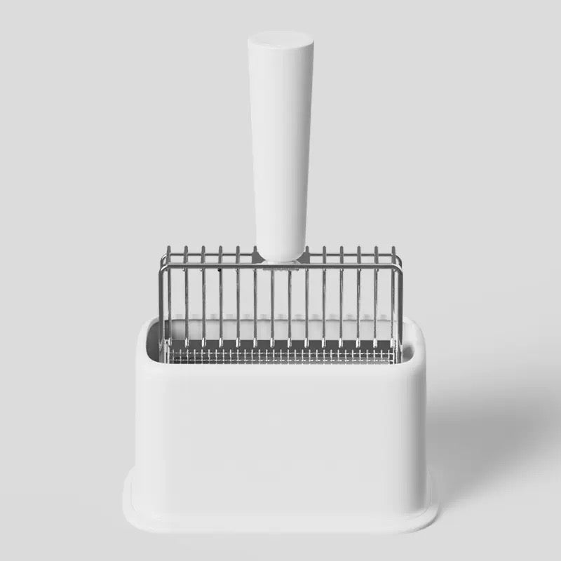 079 Stainless Steel Cat Litter Scoop Set with Detachable Base