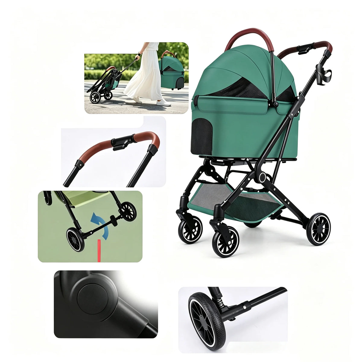 Fold-Flat Pet Stroller