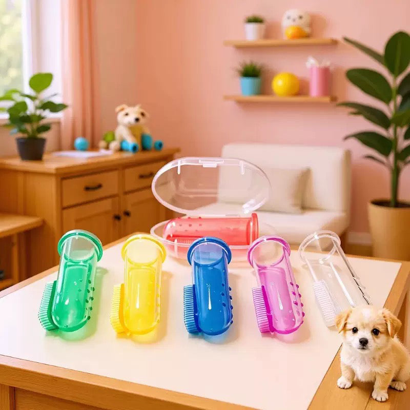 025 Liquid Silicone Pet Finger Toothbrush Set