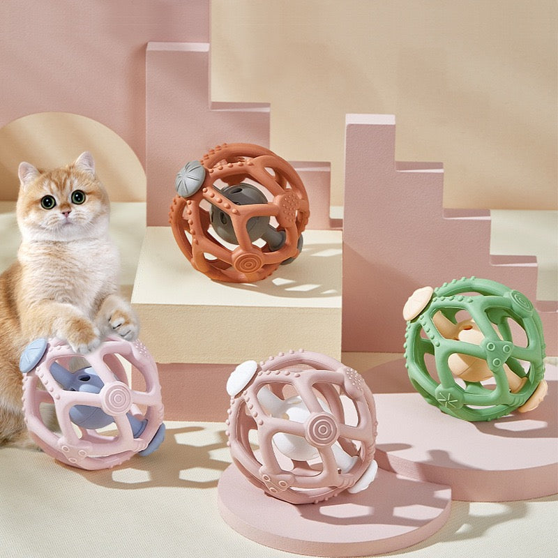 046 Silicone Soccer Bell Pet Ball Toy