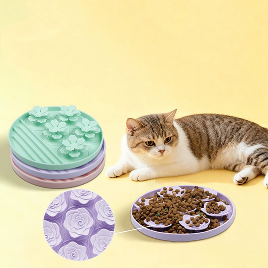 050 Flower-shaped Silicone Pet Lick Pad Slow Feeder Bowl