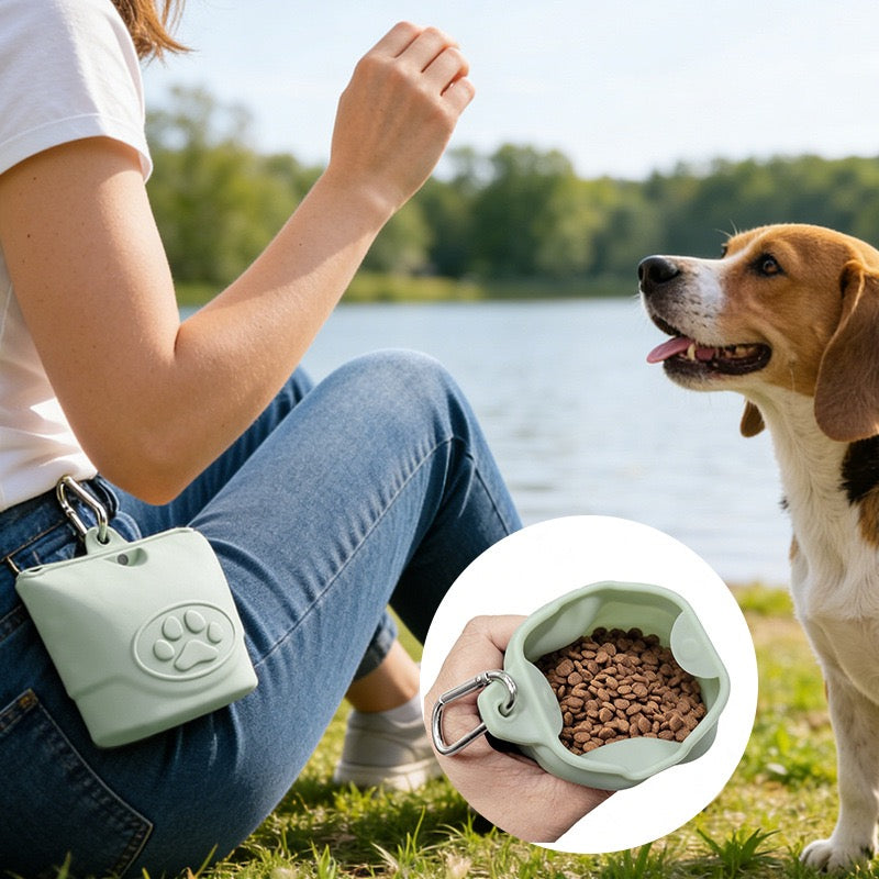 075 Portable Silicone Dog Training Waist Pouch