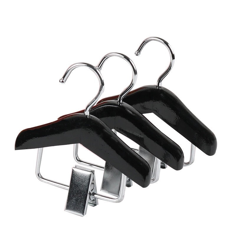 078 Solid Wood Pet Clothes Hangers with Pants Clips