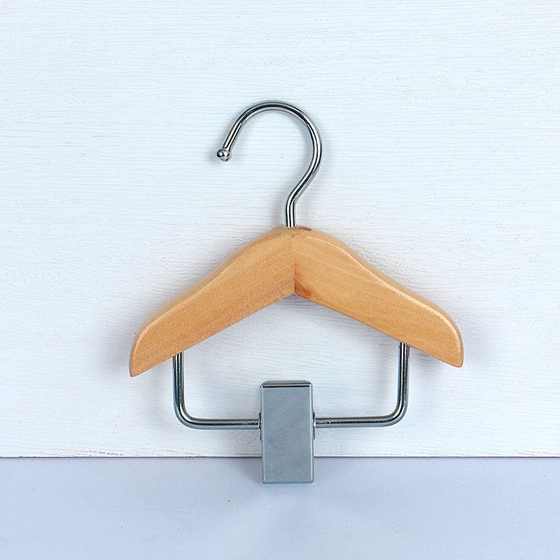 078 Solid Wood Pet Clothes Hangers with Pants Clips
