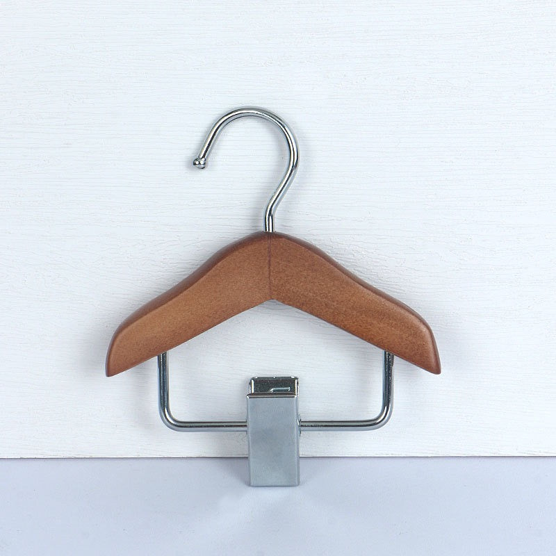 078 Solid Wood Pet Clothes Hangers with Pants Clips