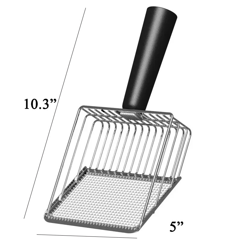 079 Stainless Steel Cat Litter Scoop Set with Detachable Base
