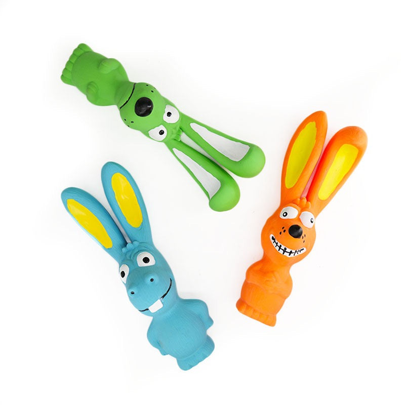 086 Long-Eared Animal Latex Squeaky Dog Chew Toy