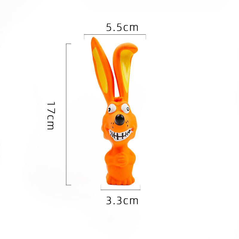 086 Long-Eared Animal Latex Squeaky Dog Chew Toy