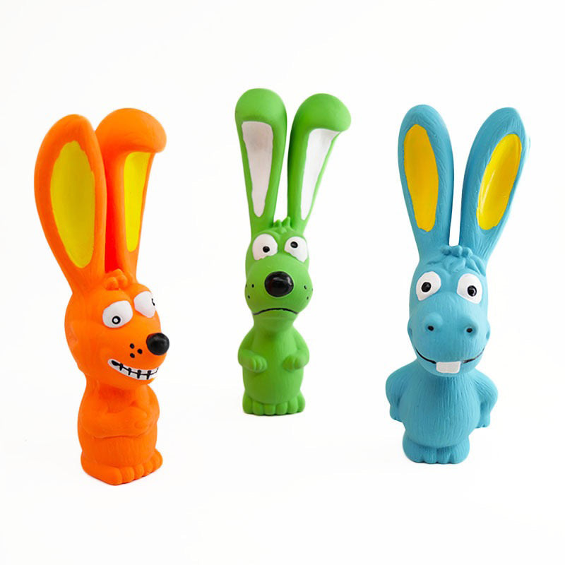 086 Long-Eared Animal Latex Squeaky Dog Chew Toy