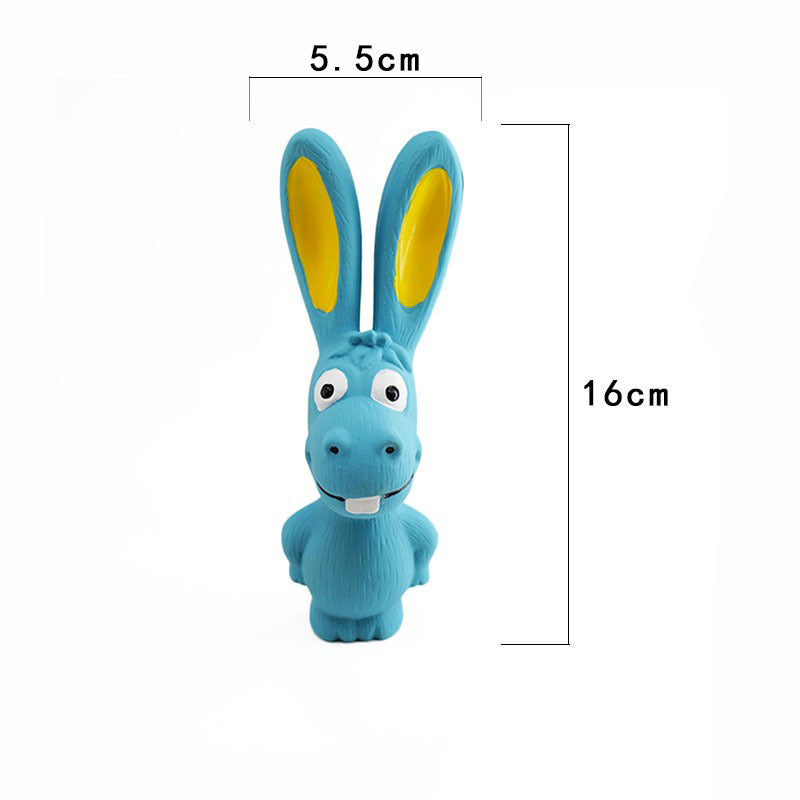 086 Long-Eared Animal Latex Squeaky Dog Chew Toy
