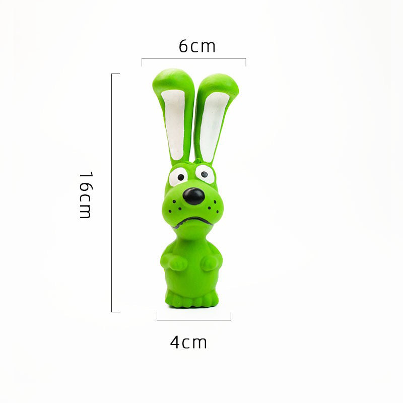 086 Long-Eared Animal Latex Squeaky Dog Chew Toy