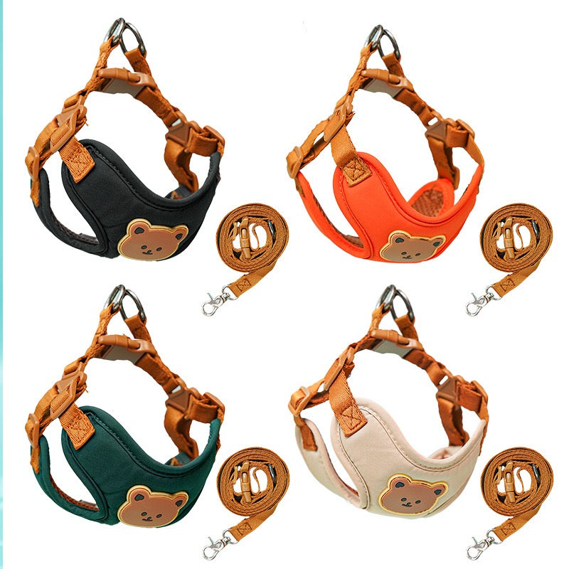 098 Cute Bear Pet Harness & Matching Leash Set