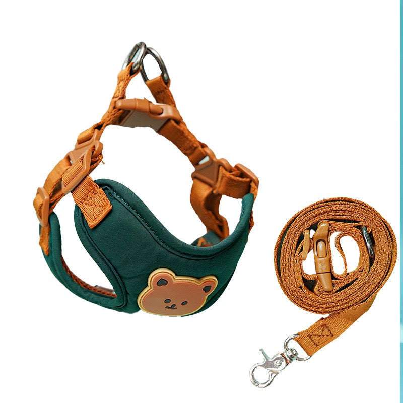 098 Cute Bear Pet Harness & Matching Leash Set